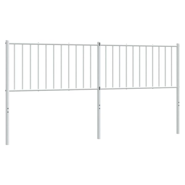 vidaXL Metal Replace Headboard White 180 cm