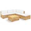 vidaXL 6 Piece Garden Lounge Set with Cushions Solid Teak Wood