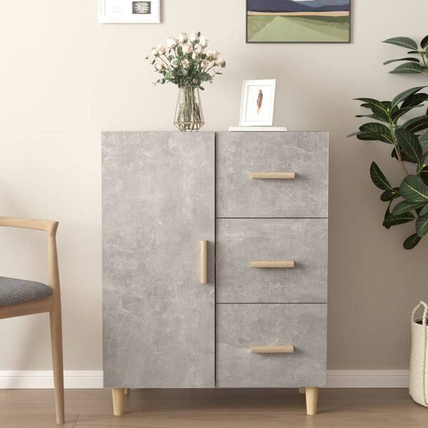 vidaXL Sideboard Concrete Grey 69.5x34x90 cm Engineered Wood
