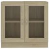 vidaXL Vitrine Cabinet Sonoma Oak 82.5x30.5x80 cm Engineered Wood