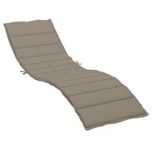 vidaXL Sun Lounger Cushion Taupe 200x70x3cm Oxford Fabric