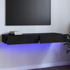 vidaXL TV Cabinet with LED Lights Black 120x35x15.5 cm
