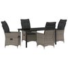 vidaXL Garden Dining Set 5 pcs Grey Poly Rattan