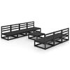vidaXL 8 Piece Garden Lounge Set Black Solid Pinewood