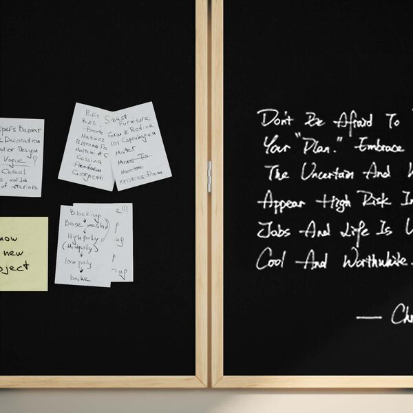 vidaXL Bulletin Board Folding Black 100 x 100 x 1.4 cm Solid pine wood