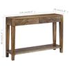 vidaXL Console Table Solid Mango Wood 118x30x80 cm