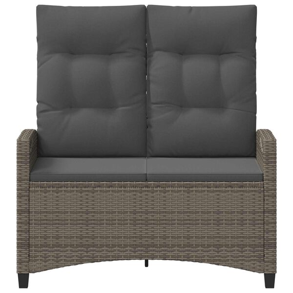 vidaXL Garden Bench with Pillow Grey and Dark Grey 105 x 60 x 112 cm