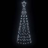 vidaXL LED Christmas Tree with Ground Spikes Cool White 250 cm Iron