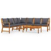 vidaXL 6 Piece Garden Lounge Set with Cushion Solid Acacia Wood