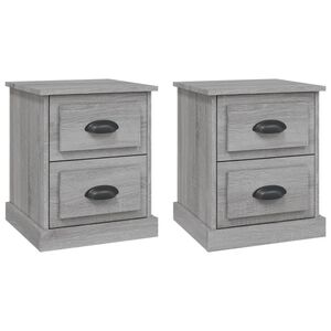 vidaXL Bedside Cabinets 2 pcs Grey Sonoma 39x39x47.5 cm Engineered Wood