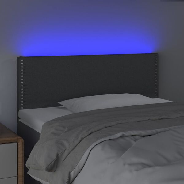 vidaXL LED Headboard Dark Grey 100 cm Fabric