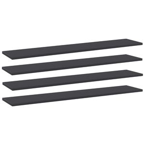 vidaXL Bookshelf Boards 4 pcs Grey 100x20x1,5 cm Engineered Wood