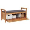vidaXL Garden Storage Bench with Cushion 126 cm Solid Wood Acacia