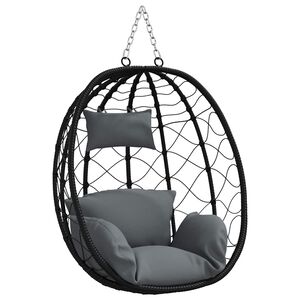 vidaXL Hanging Egg Chair Anthracite 91.5 x 54.5 x 107 cm Poly Rattan