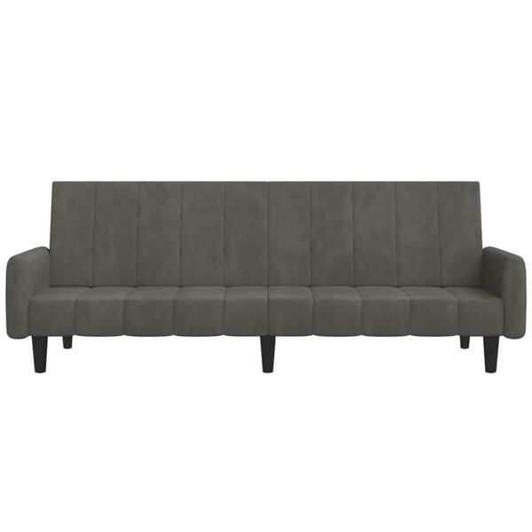 vidaXL 2-Seater Sofa Bed Dark Grey Velvet