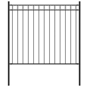 vidaXL Garden Fence Assen Steel 1.7x0.8 m Black