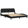 vidaXL Bed Frame without Mattress "Hvar" Black 152x203 cm Queen Fabric