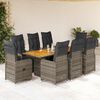 vidaXL 9 Piece Garden Bistro Set with Cushions Grey Poly Rattan