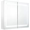 vidaXL Bathroom Mirror Cabinet Glossy White 80 x 12 x 68 cm