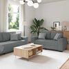 vidaXL 2 Piece Sofa Set with Cushions Dark Grey Fabric