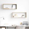 vidaXL Wall Cube Shelf 2 pcs Sonoma Oak 60x15x23 cm Engineered Wood