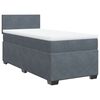 vidaXL Box Spring Bed with Mattress Dark Grey King Single Fabric
