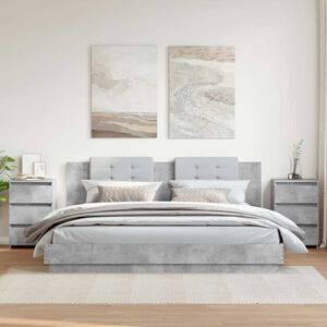 vidaXL Bed Cabinets 2 pcs Concrete Grey 40x35x62,5 cm Engineered Wood