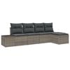 vidaXL Garden Sofa Set 5 pcs Grey Poly Rattan