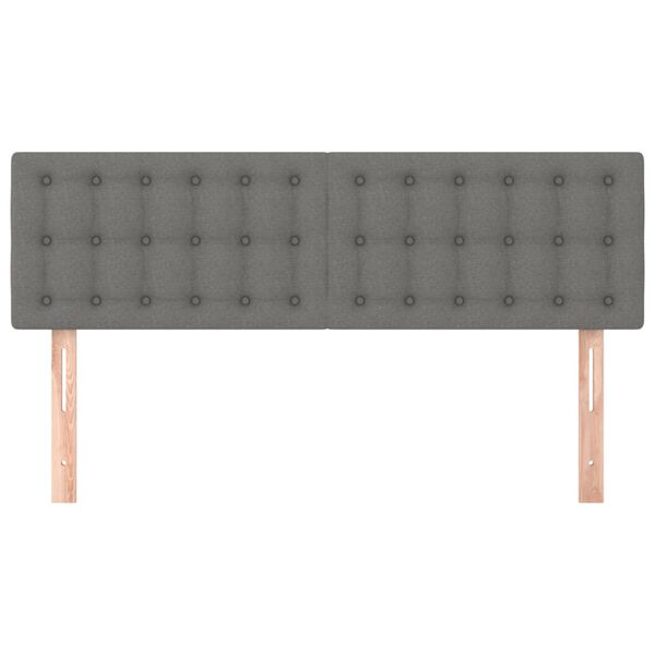 vidaXL Headboards Dark Grey 144x5x78/88 cm Fabric