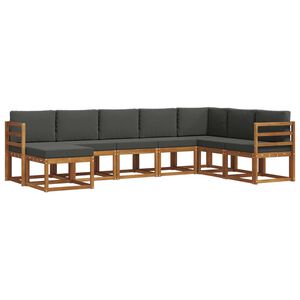 vidaXL Outdoor Sofa Set 8 pcs Natural and Anthracite