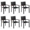 vidaXL 7 Piece Garden Dining Set Black