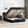 vidaXL Ottoman Bed with Mattress Black Queen Faux Leather