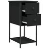 vidaXL Bedside Cabinet Black 32x42x70 cm Engineered Wood