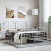 vidaXL Metal Bed Frame without Mattress with Footboard&nbsp;White 150x200cm