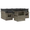 vidaXL 7 Piece Garden Sofa Set with Cushions Grey Poly Rattan