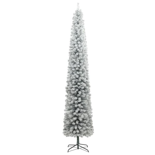 vidaXL Slim Christmas Tree 300 LEDs & Flocked Snow 300 cm