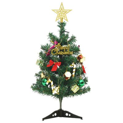 vidaXL Mini Artificial Pre-lit Christmas Tree with 20 LEDs Green 45 cm