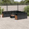 vidaXL 12 Piece Garden Sofa Set with Cushions Black Poly Rattan