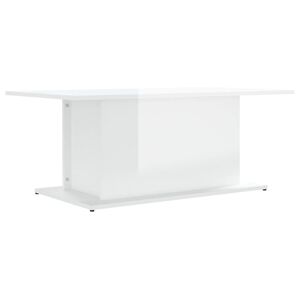 vidaXL Coffee Table High Gloss White 102x55.5x40 cm Engineered Wood