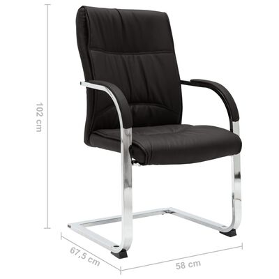 vidaXL Cantilever Office Chair Black Faux Leather