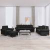 vidaXL 4 Piece Sofa Set with Pillows Black Velvet