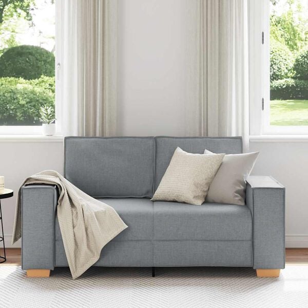 vidaXL 2-Seater Sofa Light Grey 160x78x84 cm Fabric