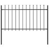 vidaXL Garden Fence Woerden with Spear Top Steel 181x100 cm Black