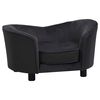 vidaXL Dog Sofa Black 69x49x40 cm Plush and Faux Leather