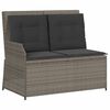 vidaXL 7 Piece Garden Lounge Set with Cushions Grey Poly Rattan