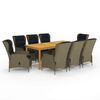vidaXL 9 Piece Garden Dining Set Brown