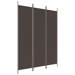 vidaXL 3-Panel Room Divider Brown 150x200 cm Fabric