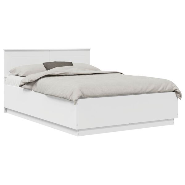 vidaXL Bed Frame with Headboard White 150 x 200 cm Engineered Wood