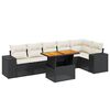 vidaXL 7 Piece Garden Sofa Set with Cushions Black Poly Rattan