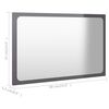 vidaXL Bathroom Mirror High Gloss Grey 60x1.5x37 cm Engineered Wood